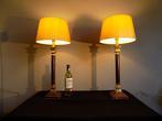 Tafellamp (2) - XL klassieke lampen met goud/gele kappen -