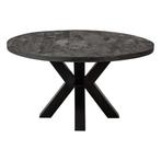 Mangohouten Eettafel Rond Tara 130 cm Zwart (5cm), Huis en Inrichting, Tafels | Eettafels, Verzenden, Rond, Nieuw, Industriële meubels