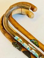 Badge A Wandelstok (4) - Hout, Emaille, Messing, Metaal -, Antiek en Kunst, Curiosa en Brocante