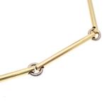 Bicolor gouden schakelarmband | 19 cm (witgoud) (witgoud), Ophalen of Verzenden, Gebruikt, Overige kleuren, Goud