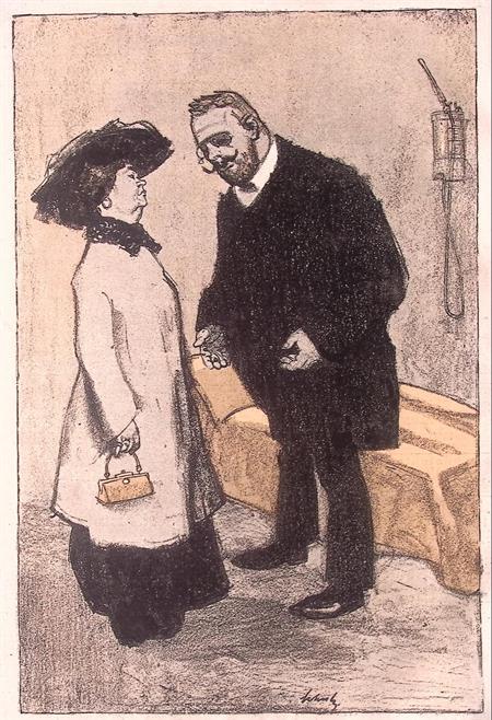 Bij de dokter (lijst optie, antiek-woonaccessoires), Antiek en Kunst, Antiek | Woonaccessoires, Verzenden