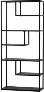 WOOOD Teun Vakkenkast - Metaal - Zwart - 188x85x35 cm, Verzenden, Nieuw