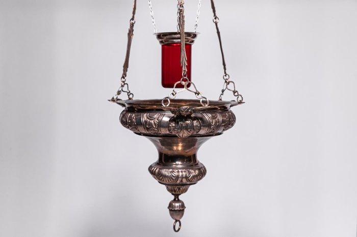 Godslamp, messing verzilverd, neobarok - Verzilverd messing, Antiek en Kunst, Kunst | Niet-Westerse kunst