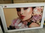 Veiling - Glasschilderij dame roze bloemen, Nieuw