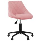 vidaXL Eetkamerstoel draaibaar fluweel roze, Huis en Inrichting, Stoelen, Verzenden, Nieuw