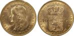 Gouden Wilhelmina 10 gulden 1897 MS65 losse parels PCGS, Goud, Losse munt, Verzenden