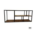 Tv-meubel Palermo 140cm | mangohout metaal 5 open vakken, Ophalen of Verzenden, Nieuw