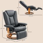 Relaxstoel Met Ligfunctie, Draaibaar, Tot 150 Kg, Kunstleder, Huis en Inrichting, Fauteuils, Verzenden, Nieuw