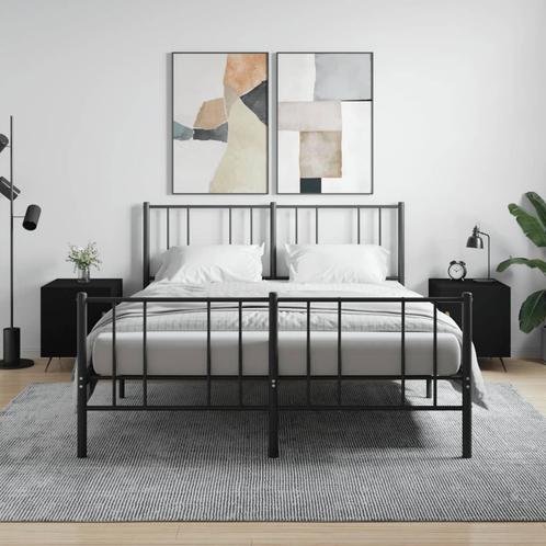 vidaXL Nachtkastjes 2 st 40x40x50 cm bewerkt hout zwart, Huis en Inrichting, Slaapkamer | Nachtkastjes, Nieuw, Minder dan 45 cm