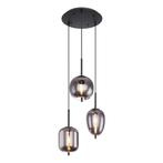 Hanglamp BLACKY nan cm 3-lichts Zwart, Huis en Inrichting, Lampen | Hanglampen, Ophalen of Verzenden, Nieuw, Metaal, Minder dan 50 cm