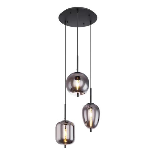 Hanglamp BLACKY nan cm 3-lichts Zwart, Huis en Inrichting, Lampen | Hanglampen, Metaal, Minder dan 50 cm, Ophalen of Verzenden