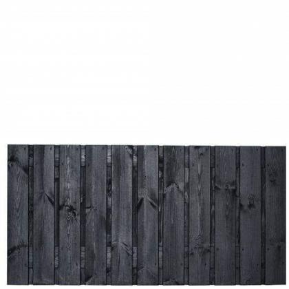 Schutting Tuinscherm Dresden 90x180cm zwart gespoten Grenen, Tuin en Terras, Schuttingen, Minder dan 3 meter, Nieuw, Hout, 1 tot 2 meter