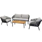 Elegant stoel bank loungeset 4 delig antraciet rope, Ophalen of Verzenden, Nieuw, Aluminium