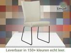 Leren eetkamerstoel Mate - Toledo Nebbia (crème) - U-poot, Huis en Inrichting, Stoelen, Overige kleuren, Nieuw, Ophalen of Verzenden