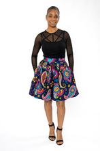 Afrikaanse print mini rok - Blauw Roze Paisley - S, Kleding | Dames, Ophalen of Verzenden, Nieuw