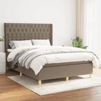vidaXL Boxspring met matras stof taupe 140x190 cm, Verzenden, Stof, Nieuw, Tweepersoons