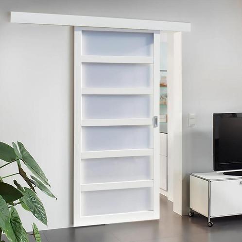 ACTIE Balci luxe schuifdeur Noah in kleur wit BxH 90x211 cm, Doe-het-zelf en Verbouw, Deuren en Horren, Schuifdeur, Nieuw, Glas