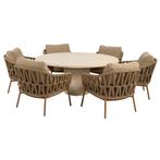 Hampton Biarritz low dining tuinset 160xH69 cm rond 7 delig, Ophalen of Verzenden, Nieuw