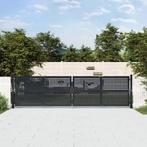 Poort 400x125 cm staal antracietkleurig