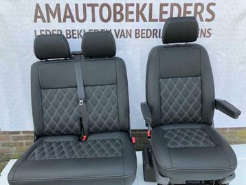 Stoel en Bank voor Transporter T5 T6  Vito met zwart leder