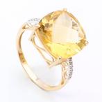 Zonder Minimumprijs - Ring - 14 karaat Geel goud Citrien -, Nieuw