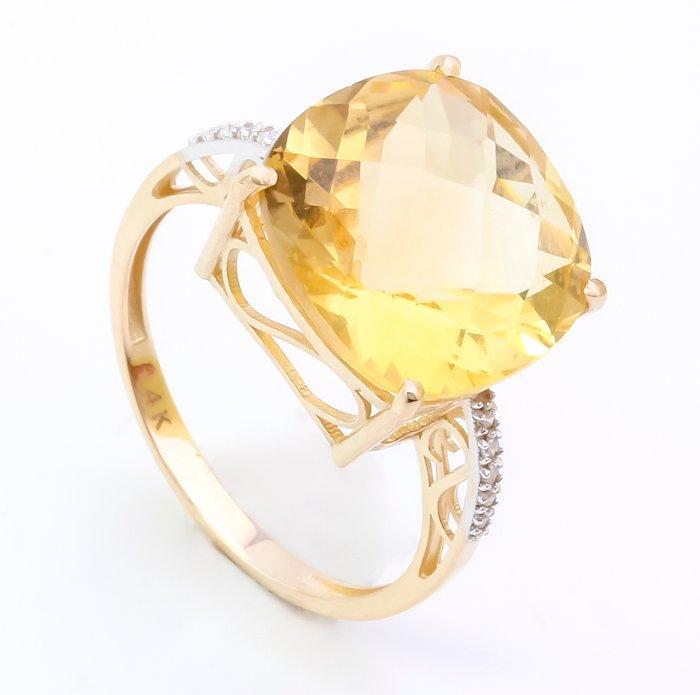 Zonder Minimumprijs - Ring - 14 karaat Geel goud Citrien -, Sieraden, Tassen en Uiterlijk, Ringen
