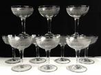 Antieke art deco Champagnecoupes met prachtige geëtste, Antiek en Kunst, Antiek | Meubels | Tafels