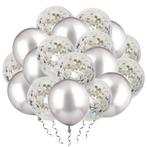VSE luxe confetti ballonnen 20 stuks zilver, Ophalen of Verzenden, Nieuw