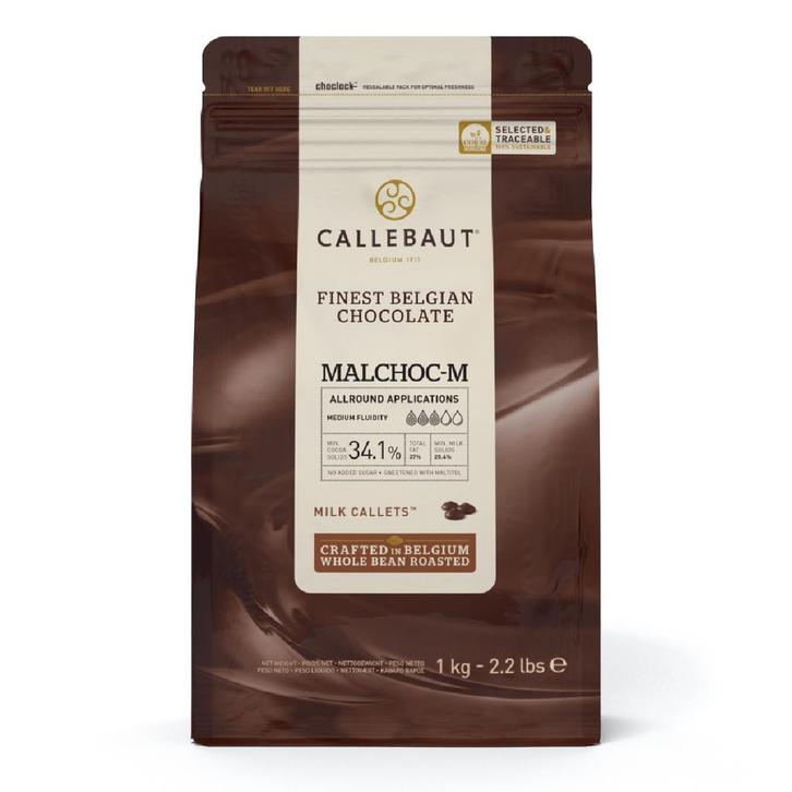 Callebaut Chocolade Callets Melk 1kg (zonder suiker), Hobby en Vrije tijd, Taarten en Cupcakes maken, Nieuw, Verzenden