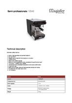 Espressomachine Magister ES40 (zwart), Nieuw, 2 tot 4 kopjes, Ophalen of Verzenden, Afneembaar waterreservoir
