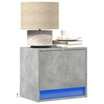 vidaXL Nachtkastjes met LEDs 2 st wandgemonteerd betongrijs, Minder dan 45 cm, Verzenden, Nieuw, Minder dan 55 cm
