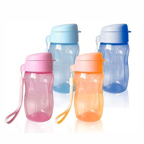 Tupperware Flesjes 310 ml (4) BlauwGroenOranjePaarsRoze, Huis en Inrichting, Keuken | Tupperware, Blauw, Groen, Oranje, Paars