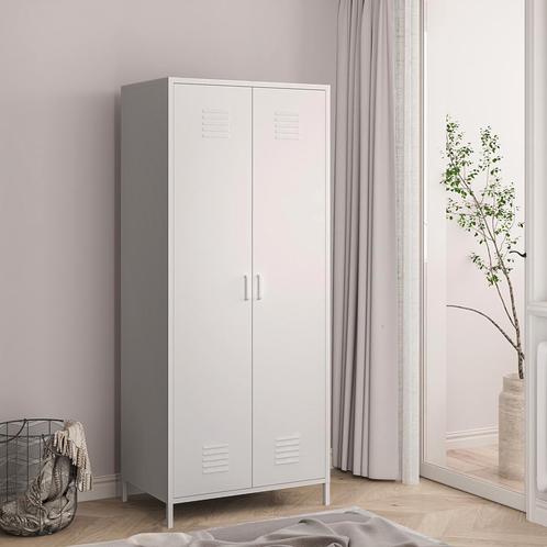 Metalen kast Seinäjoki 180x76x50 cm wit [en.casa], Huis en Inrichting, Kasten | Kledingkasten, Nieuw, Verzenden