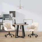 vidaXL Eetkamerstoelen draaibaar 2 st fluweel crèmekleurig, Verzenden, Nieuw