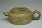 Flat stone pot - Yixing Teapot - No RP - Signed:  Zhu