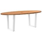 vidaXL Eettafel 220x100x74 cm ovaal massief eikenhout, Verzenden, Nieuw