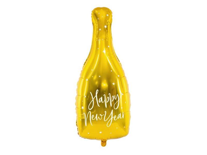 Helium Ballon Fles Happy New Year Leeg 82cm, Hobby en Vrije tijd, Feestartikelen, Nieuw, Verzenden
