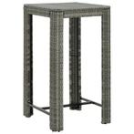 vidaXL Tuinbartafel 60,5x60,5x110,5 cm poly rattan grijs, Tuin en Terras, Verzenden, Nieuw