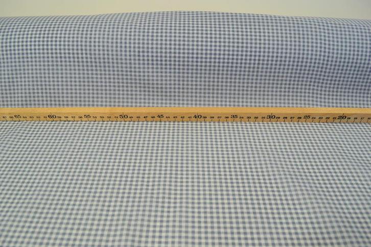 Boerenbont Ruitjes 0.3 CM Grijs Blauw, Hobby en Vrije tijd, Stoffen en Lappen