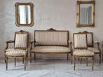 Salon-Garnitur im Louis-XVI-Stil – Vergoldetes Holz mit, Nieuw