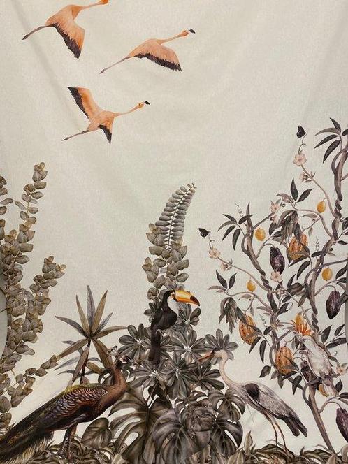 san leucio - exclusief jungle gordijnpaneel met pauwen en, Antiek en Kunst, Antiek | Kleden en Textiel
