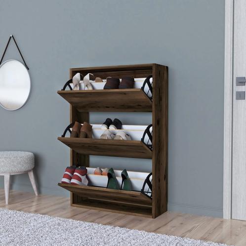 [en.casa] Schoenenkast Aurskog met 3 vouwdeuren 110x73,5x24, Huis en Inrichting, Kasten | Schoenenkasten, Nieuw, Verzenden