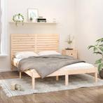 vidaXL Bedframe massief hout 120x200 cm, Huis en Inrichting, Slaapkamer | Bedden, Bruin, Verzenden, Nieuw, Twijfelaar