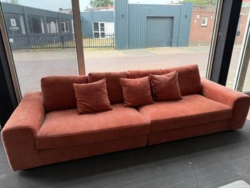 4 zits Bank luxe stof rib oranje rood nieuwste model beschikbaar voor biedingen