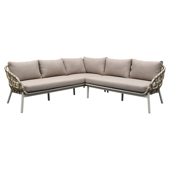 Montreal hoekbank loungeset 2 delig taupe rope, Tuin en Terras, Tuinsets en Loungesets, Nieuw, Ophalen of Verzenden