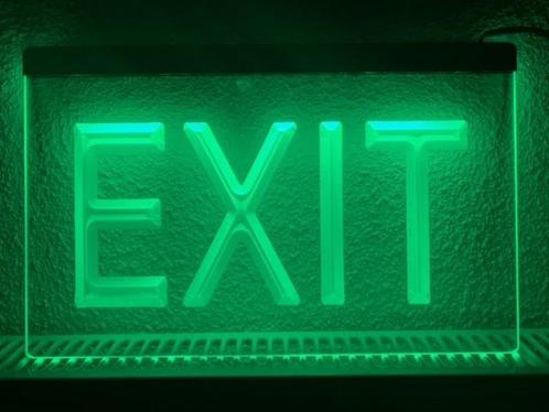Exit uitgang neon bord lamp LED verlichting reclame lichtbak, Verzamelen, Merken en Reclamevoorwerpen, Nieuw, Verzenden