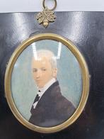 Miniatuur figuur - Miniatuur portretje 1800-1850 - Hout,, Antiek en Kunst