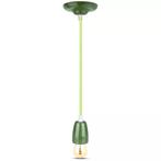 Retro porseleinen lamp - GROEN - E27 fitting - pendel, Ophalen of Verzenden, Nieuw