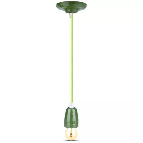 Retro porseleinen lamp - GROEN - E27 fitting - pendel, Huis en Inrichting, Lampen | Losse lampen, Ophalen of Verzenden