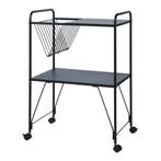 [en.casa] Keukentrolley Austrheim 75x50x33 cm zwart, Huis en Inrichting, Verzenden, Nieuw